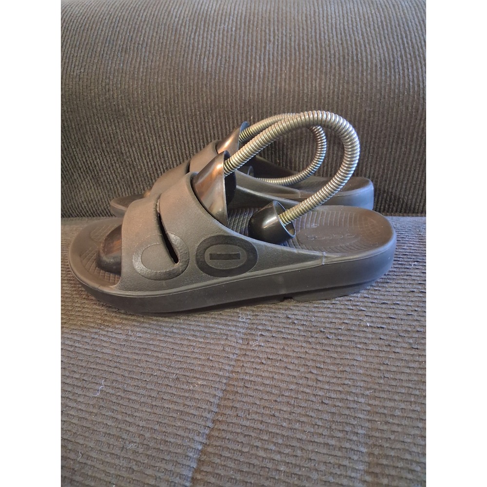 OOFOS OOahh Black Recovery‎ Slide Sandals Womens 8 Mens 6 Comfort Footwear